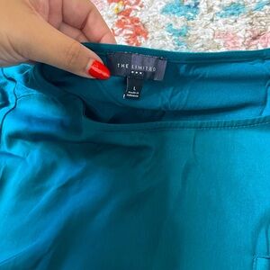 Teal short sleeve blouse